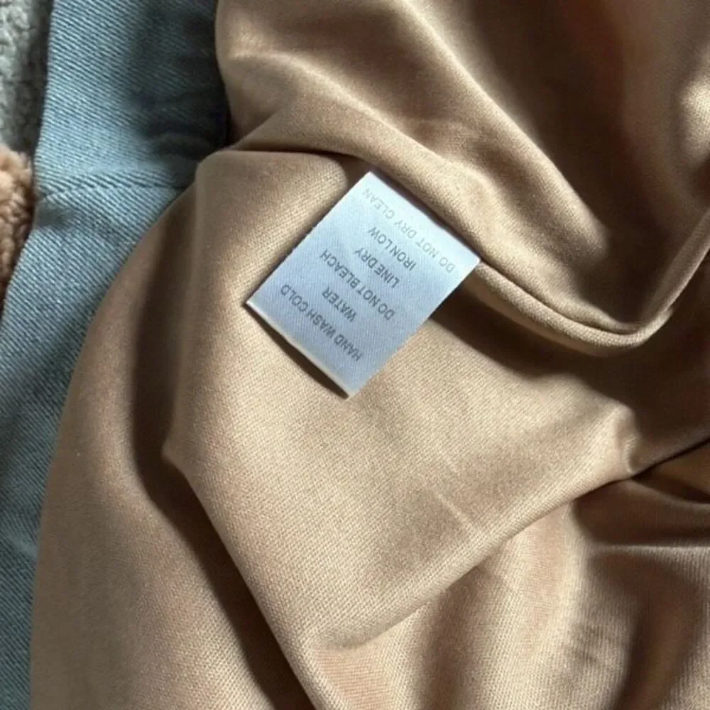 Fleece and Denim trim Jacket Womens L